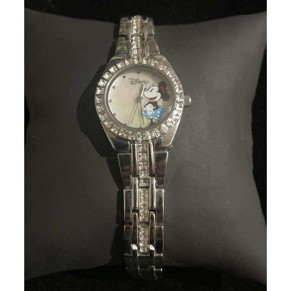 NEW ACCUTIME DISNEY MINNIE MOUSE QUARTZ LADIES RHINESTONE WATCH - NEW BATTERY